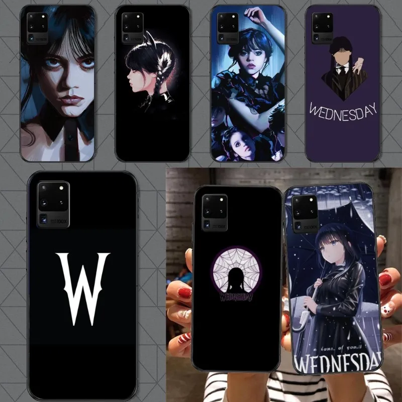 Wednesday Addams Aesthetic Phone Case for Samsung A91 A81 A73 A72 A71 A30S A20 A12 A13 A52 A53 4G 5G Black Cover Funda Shell