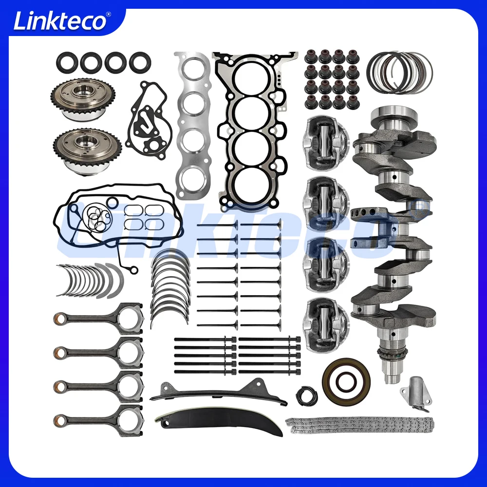 Kit de cadena de distribución para reconstrucción de motor, junta de culata, cojinete de varilla, juego de anillos de pistón, 2,0 L, L4, GAS, G4NC, para Hyundai Kia 2.0L