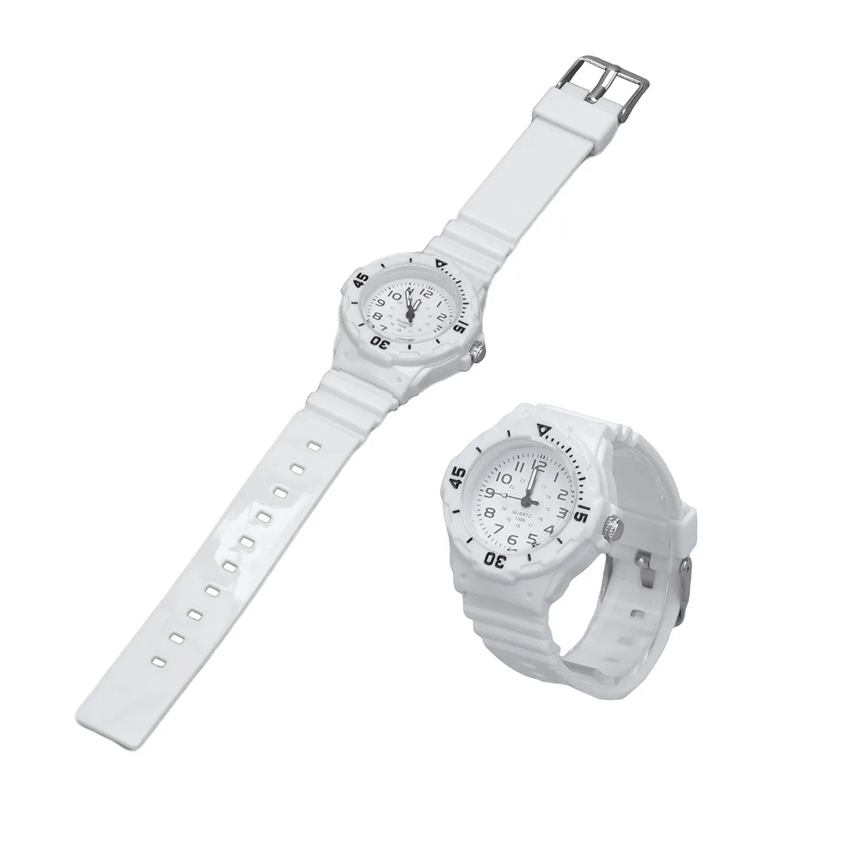 Quartz Silicone Watch White Number 10 Watch Silicone Band Quartz Wristwatch
