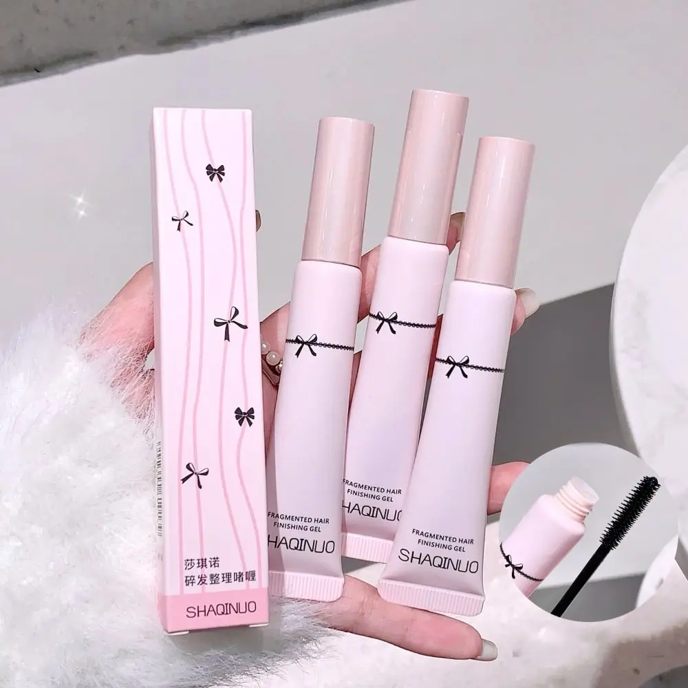 Portable Broken Hair Gel Not Greasy with Brush Hair Mess Fixed Gel Transparent Smoothing Finishing Stick Styling Care Tool