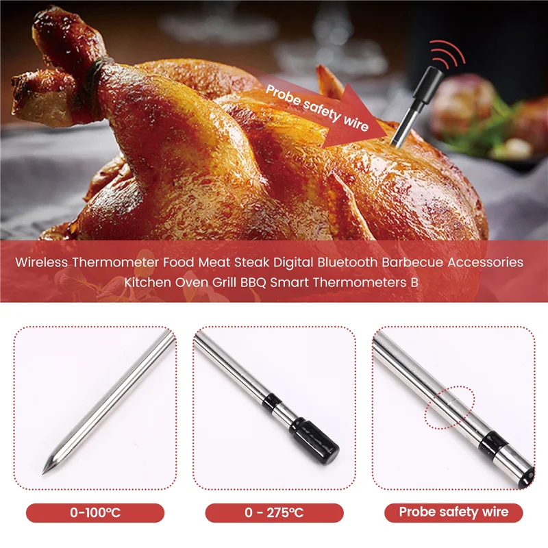 A85I-Wireless Thermometer Food Meat Steak Digital Bluetooth Barbecue Accessories Kitchen Oven Grill BBQ Smart Thermometers