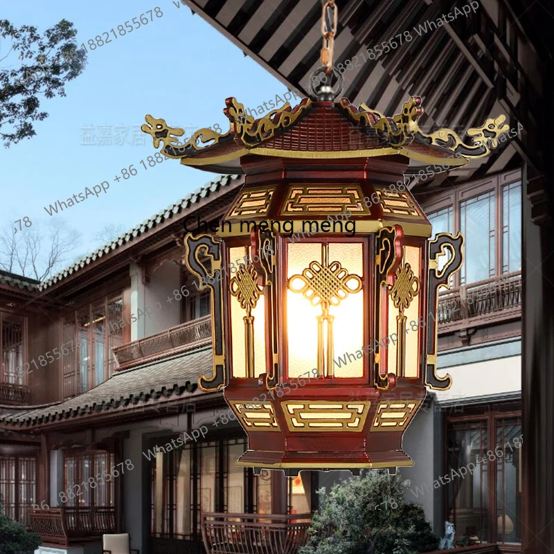 

Chinese outdoor chandelier eaves antique gallery lantern aisle classical courtyard retro outdoor waterproof lamp
