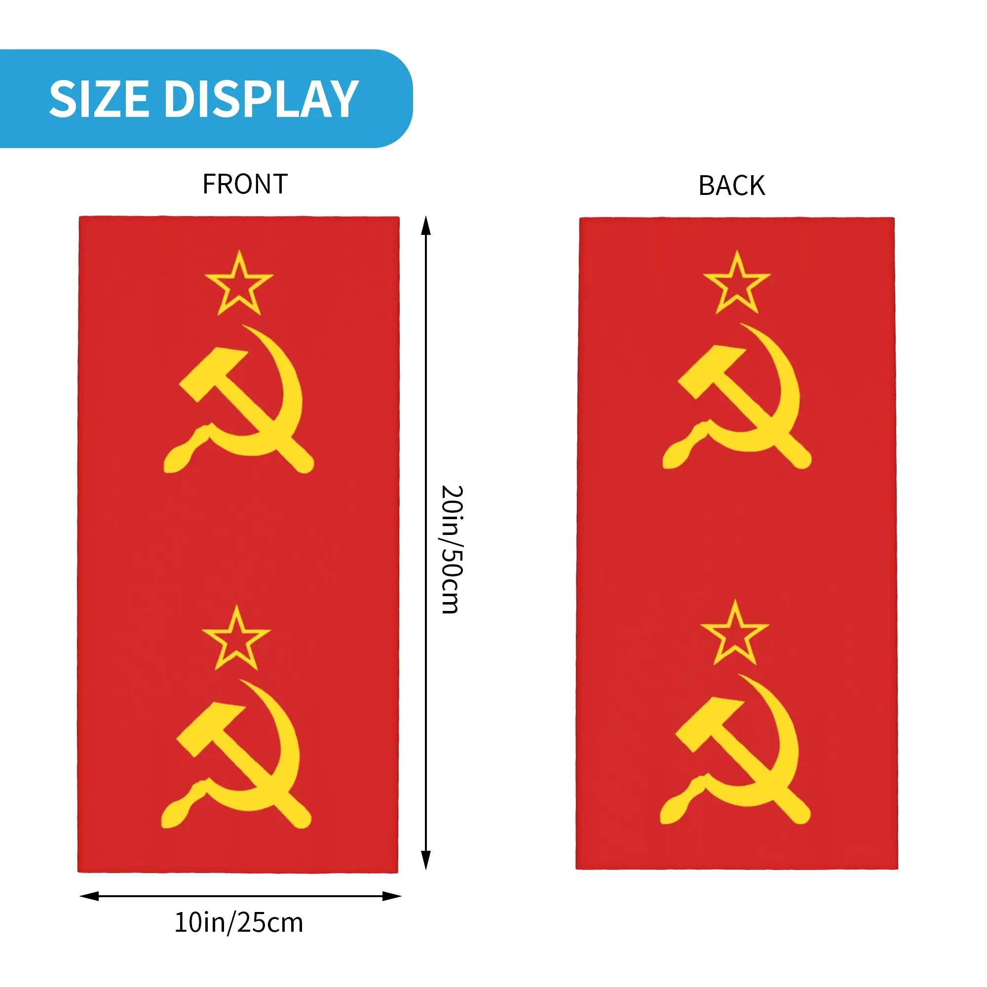 Flag Of The Soviet Union Winter Headband Neck Warmer Men Women Ski Cycling Tube Scarf Russia Russian CCCP Face Bandana Gaiter