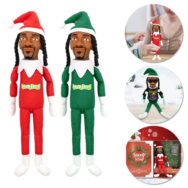 Snoop on A Stoop Christmas Elf Doll Christmas Decoration Elf Figurines Spy on A Bent Home Desk Ornament Figure New Year Toy Gift