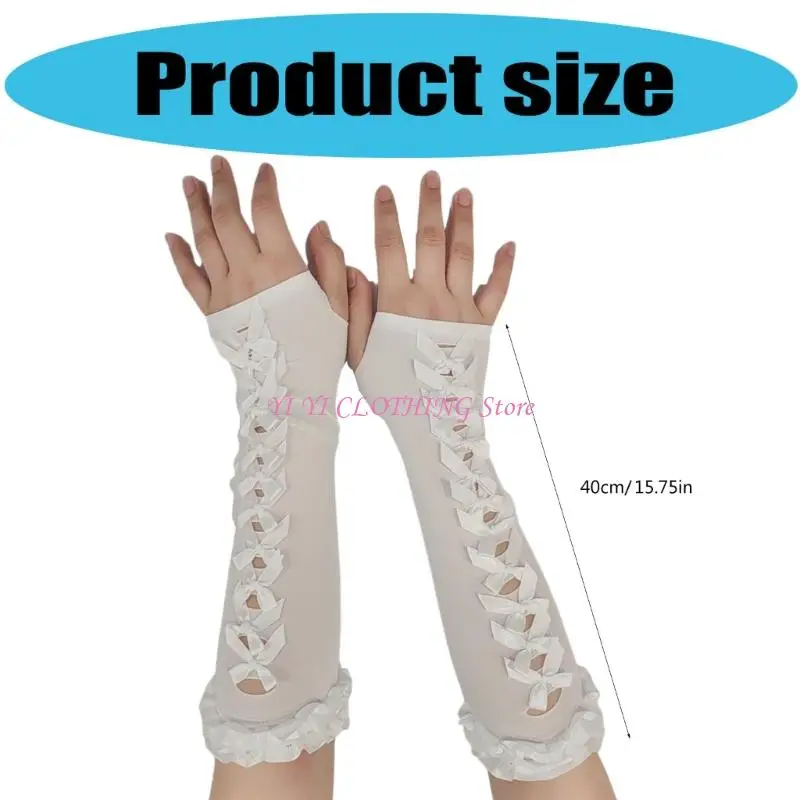 N5KF tay áo thanh lịch thanh lịch Bowknot Bảo vệ chống nắng cho hoạt động ngoài trời