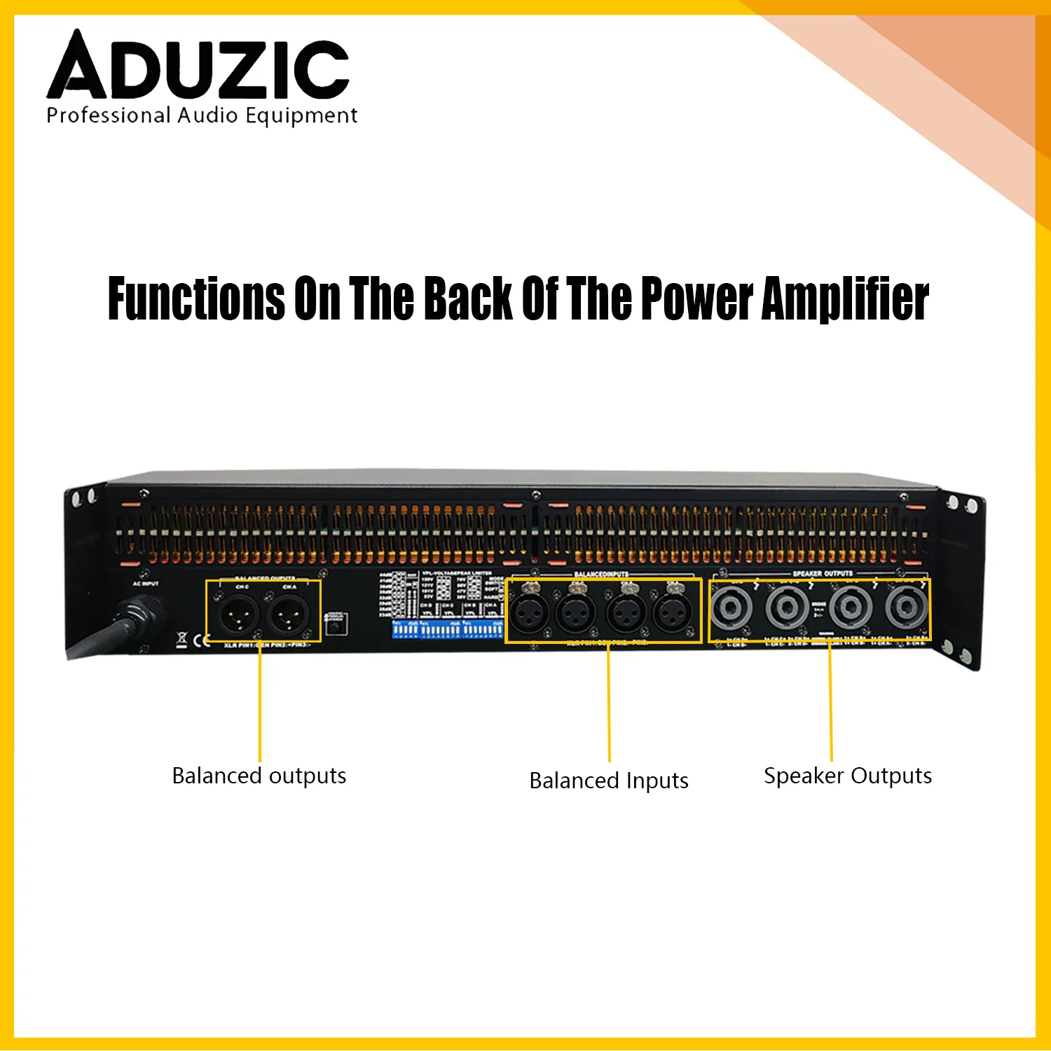 Aduzic FP10000Q Professional Digital Power Amplifier 1350W x 4 Channel Subwoofer Amp Line Array Amplifiers Audio Sound System