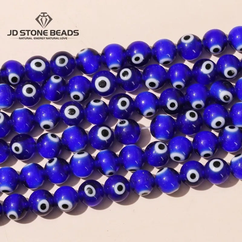 

Dark Blue Turkish Eye Bead Round Shape Evil Eye Glazed Glass Bead 4 6 8 10mm Pick Size For Jewelry Making Diy Bracelet Accessory