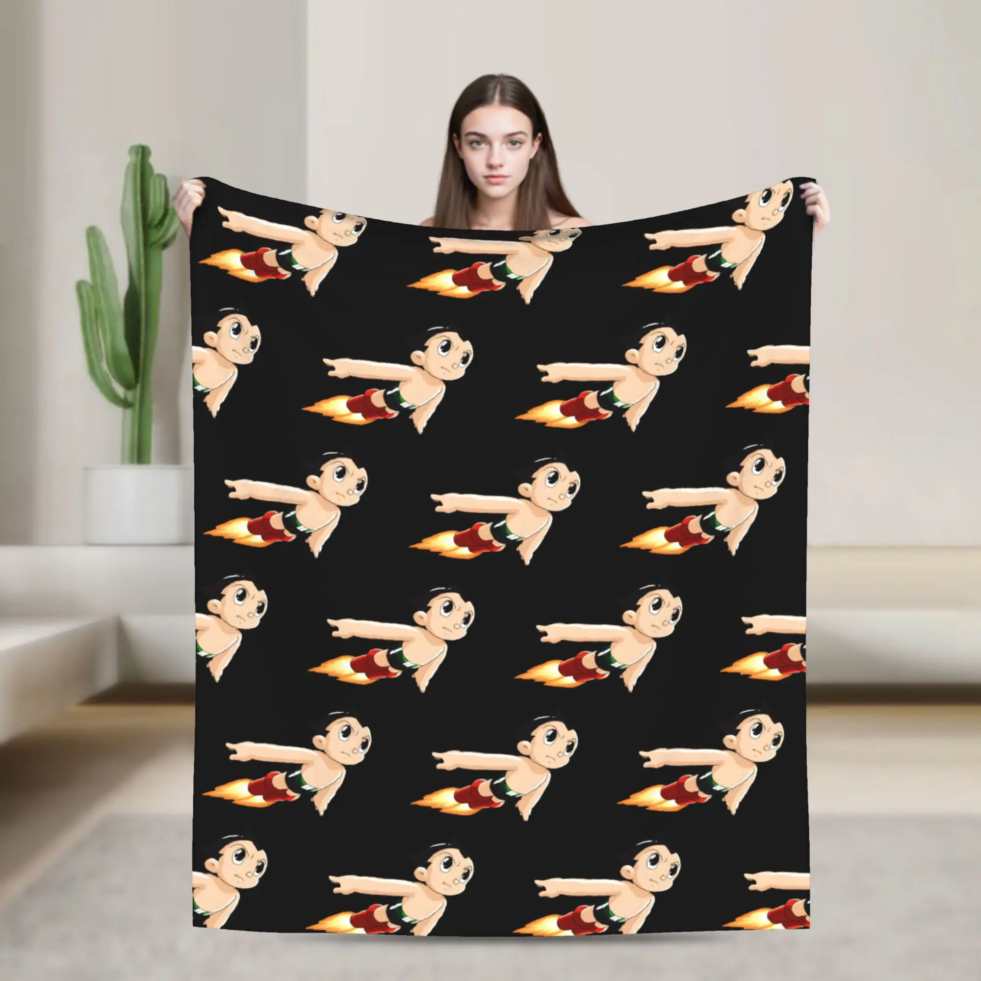 Astroboy Astro Boy Anime Coral Fleece Plush Throw Blanket  Blankets for Bed Car Ultra-Soft Plush Thin Quilt