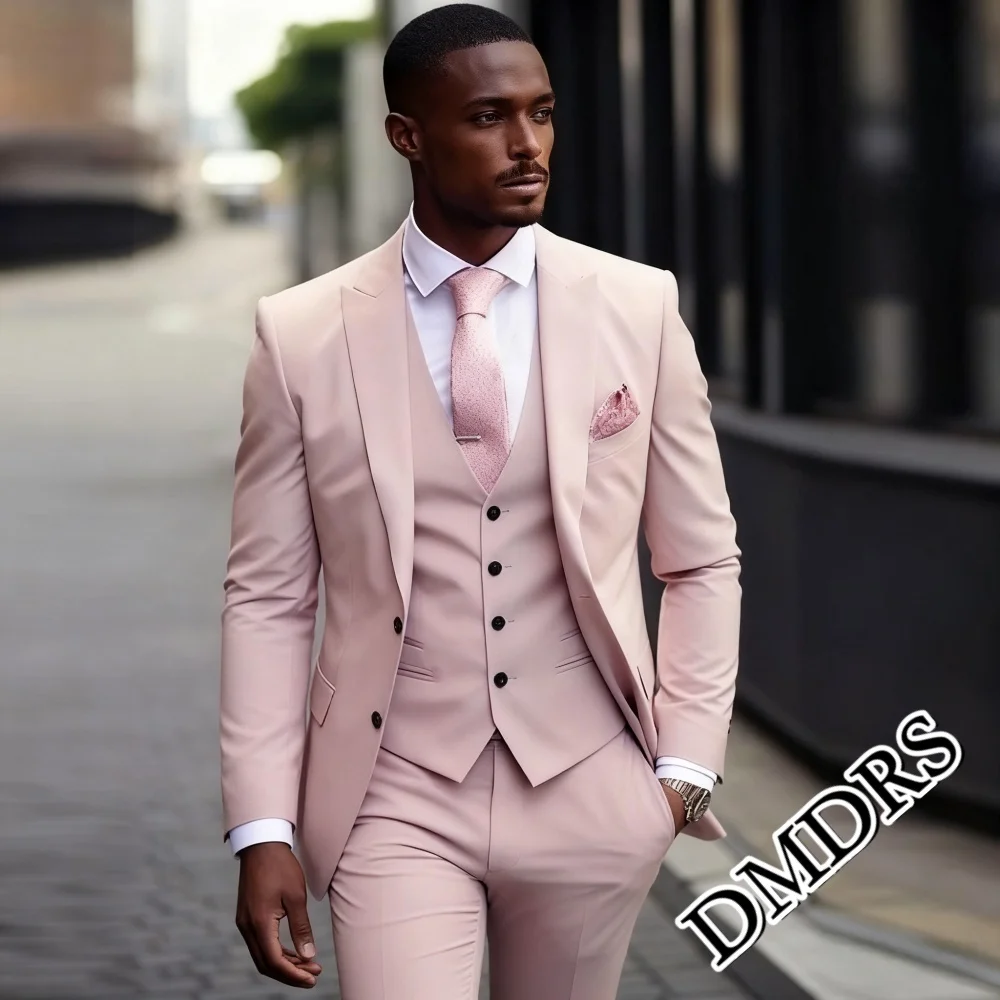 

Exquisite Men's Suit 3PCS For Groom Simple Single-Breasted Suit Including Jacket Vest Pants For Party Classic Occasion Clothing