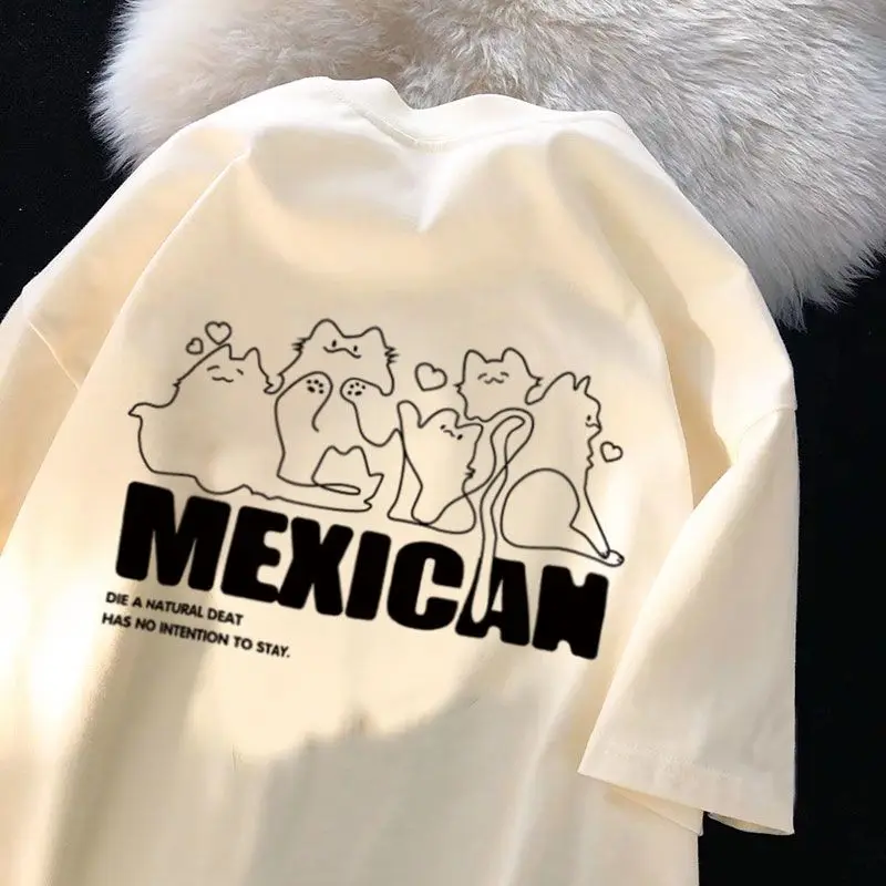 American Fashion Cotton Short Sleeved Men And Women Summer Port Style Loose T Shirt Simple Style Senior Design Couple Top Y2k