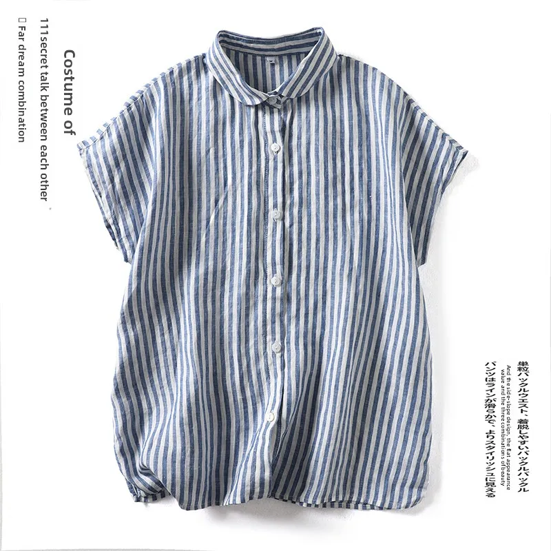 

Свободный крой, повседневный полосатый ort Sve, женский топ irt для поездок на работу, летнее новое поступление, дышащий удобный топ