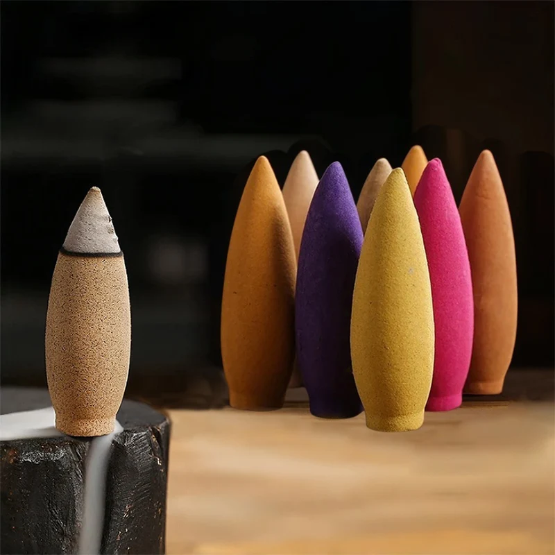 Mixed Plus Size Waterfall Smoke Backflow Natural Incense Cone 30 Min Sandal Lavender Multi-scented Suitable for Tea Yoga Room