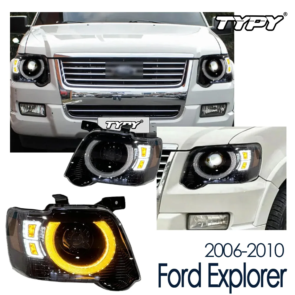TYPY Car Headlights For Ford Explorer LED 2006-2010 Headlight Styling Dynamic Turn Signal Lens Automotive accessories assembly