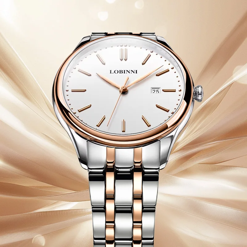 LOBINNI Women's Ultra-Thin Quartz Watch Japan MIYOTA Quartz Movement Fashion Couples Style Waterproof Auto Date Clock L3017L