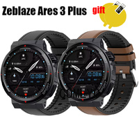 NEW Band For Zeblaze Ares 3 Plus Smart Watch Strap Leather + Silicone Sports Belt Screen Protector film