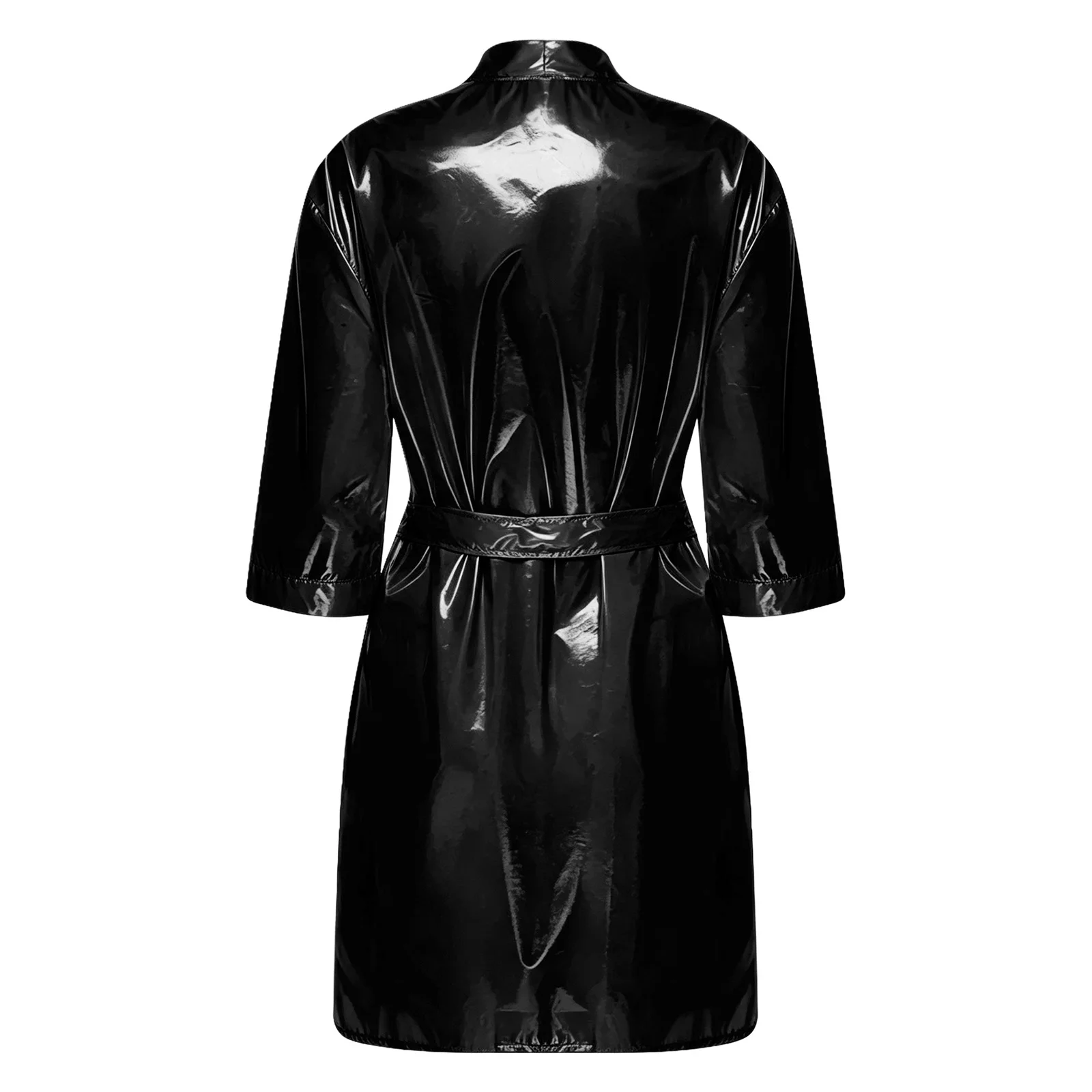 Fashion V Neck Half Sleeve Short Robe for Women Waterproof with Belt Open Front Swimwear Cover Up for Water Parties Gowns
