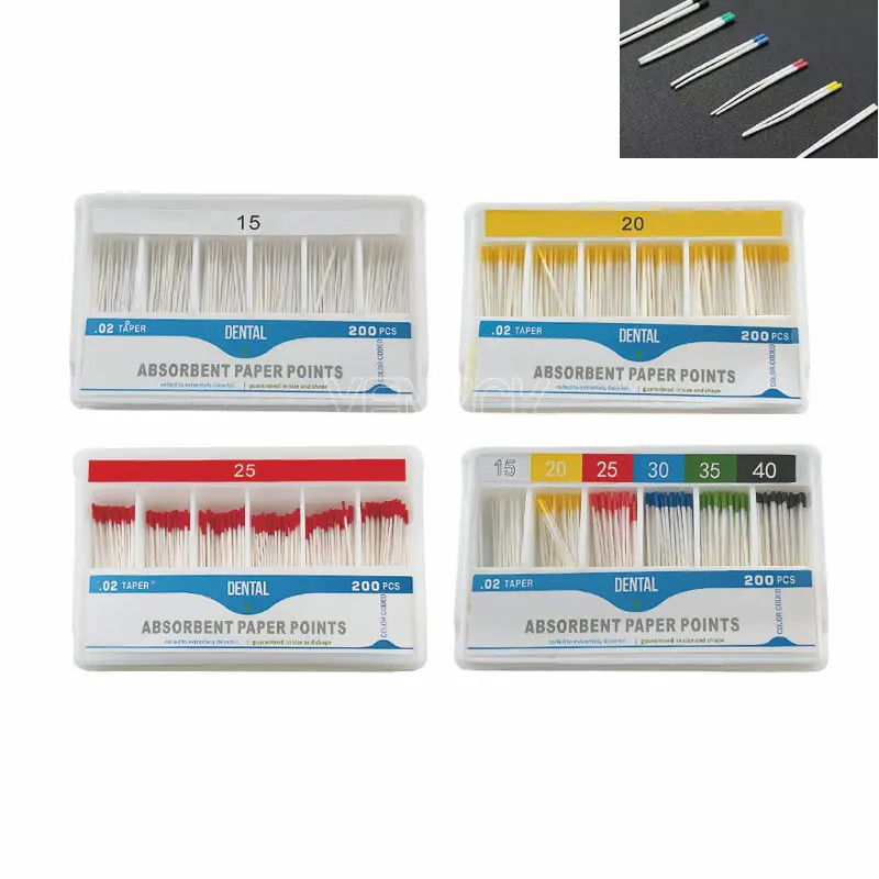 1 Box Dental Absorbent Paper Points Root Cancel Endodontics Cotton Fiber Tips Dental Consumable Materials