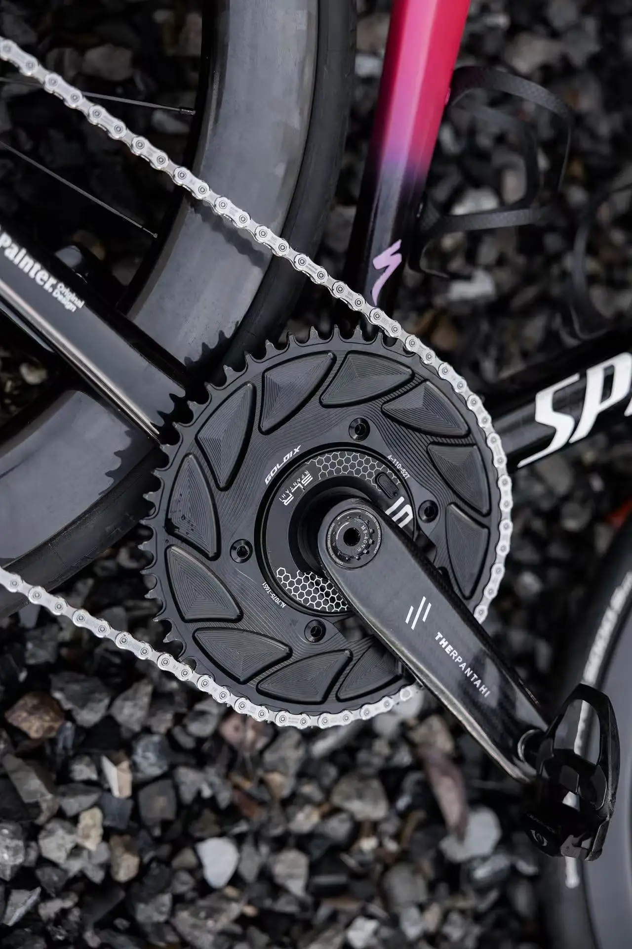 RPANTAHI Rennrad Carbonfaser-Kurbelgarnitur SLR Leistungsmesser Fahrrad-Kettenblattklemme Intelligente Fahrpräzision – Detail 23