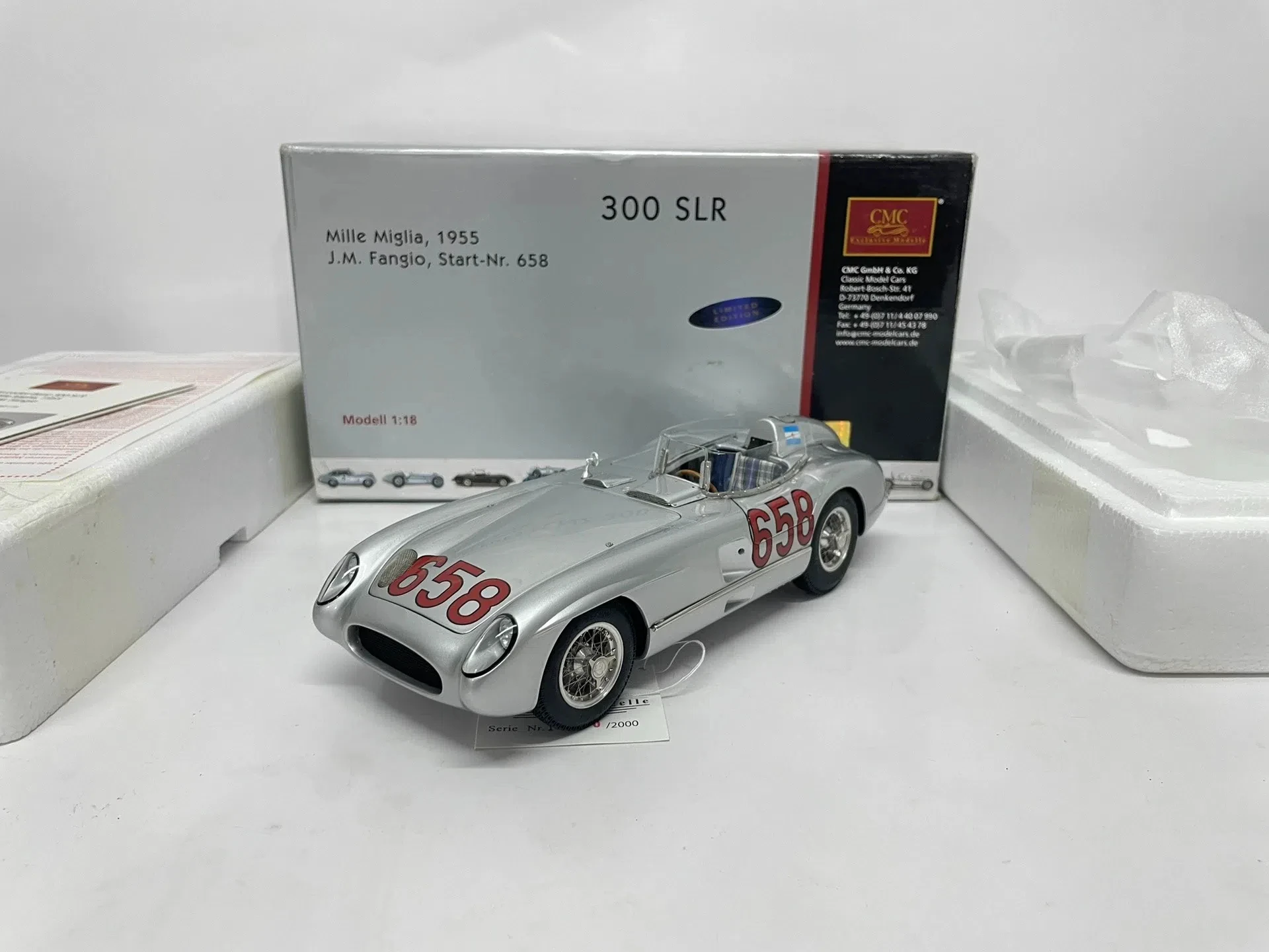 

CMC 1:18 300 SLR 1955 #658 Simulation Limited Edition All Open Alloy Metal Static Car Model Toy Gift