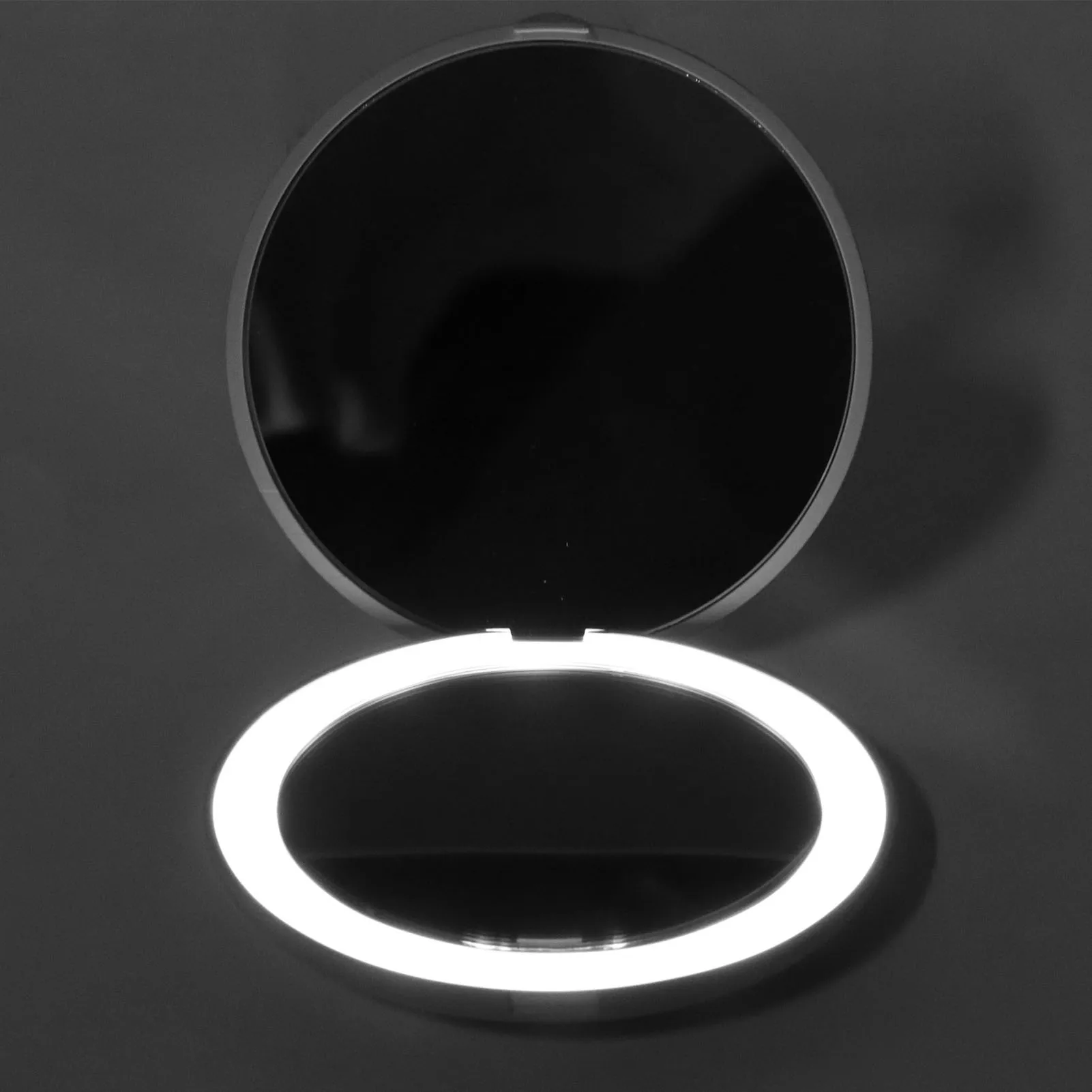 مرآة مكياج مكبرة محمولة 3.5 بوصة مرآة LED 1X 10X تكبير مرآة مكياج مزدوجة الجوانب للسفر المنزلي المدمج #2