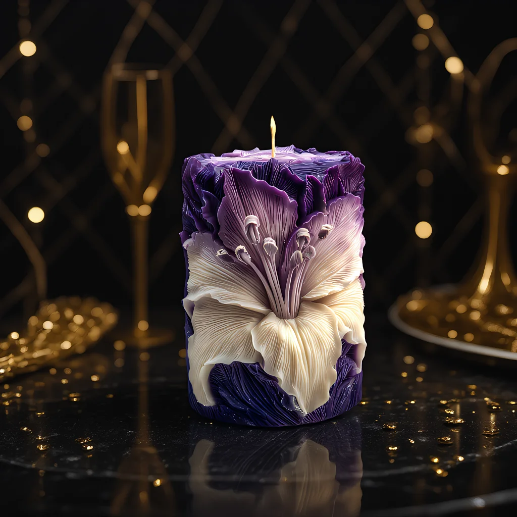 

Lily Scented Candle Silicone Mold DIY Flower Relief Cylindrical Diffuser Plaster Ornament Soap Molds for Candles Making Supplies