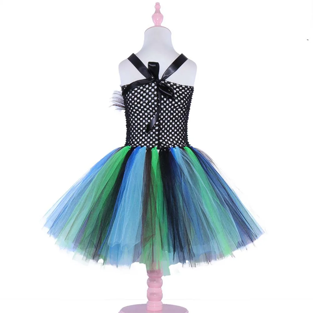 Peacock Princess Tutu Dress Girls Anime Cosplay Christmas Costume Happay Purim Birthday Party Dresses Halloween Costume for Kids