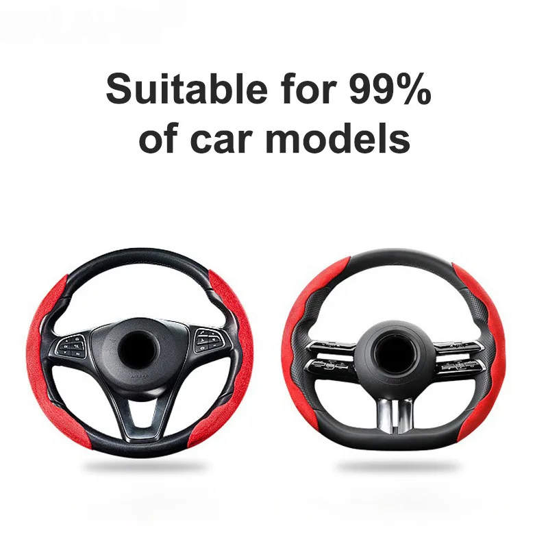 For Chery Jetour SUV X70 X90 X95 Plus 3D Shape Car Steering Wheel Cover Embossing Suede Pattern Leather Auto Accessories