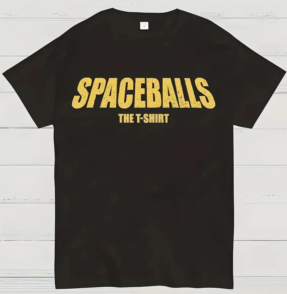2026 Spaceballs Movie Graphic T-Shirt Golden Lettering Casual Short Sleeve Comfortable and loose men's and women's T-shirts