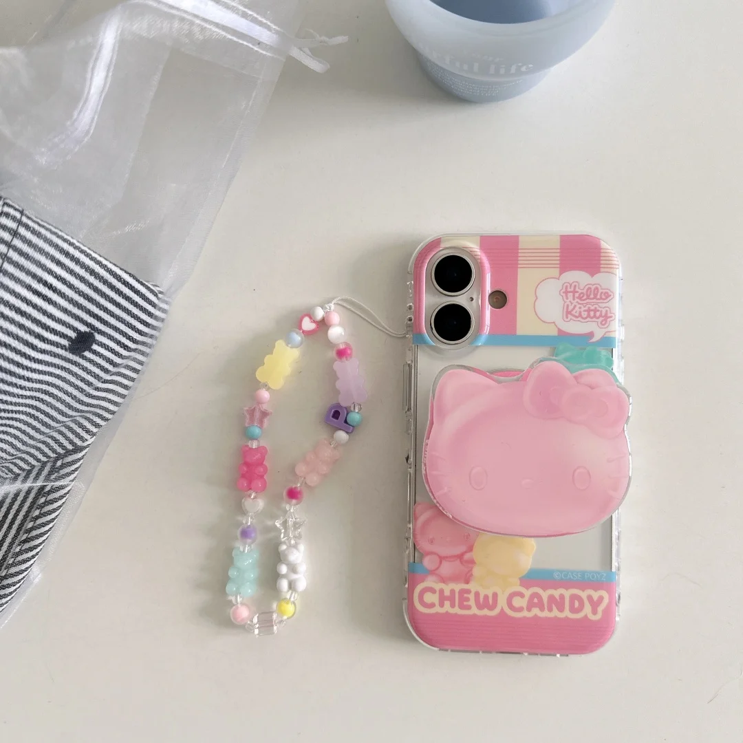

3D Cartoon Candy Bear Hello Kitty Cats phone case Magsafe magnetic for IPhone 16 15 14 Pro 14 Pro Max Shockproof Clear Cover﻿
