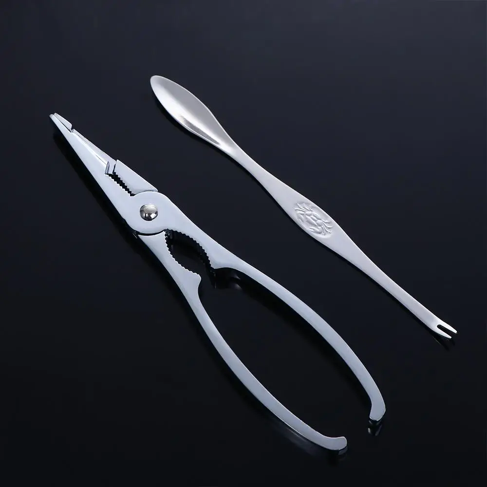 Portable 2Pcs Crab  Pliers Kitchen Gadgets Lobster Clamp Eating Seafood Tool  Set Crab Peeler Seafood Cracker Prawn Peeler