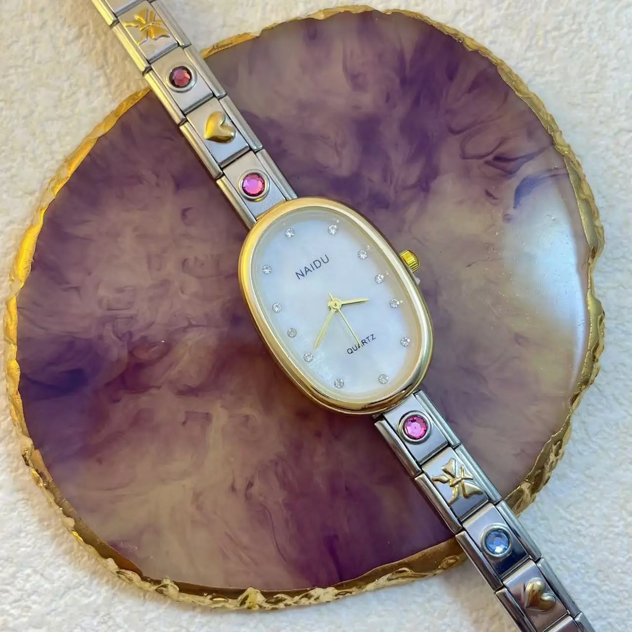 

Овальный шикарный дизайн, кварцевые модные повседневные часы, женские часы из нержавеющей стали, ширина 9 мм, ремешок для вечеринки, дня рождения, идеальный подарок