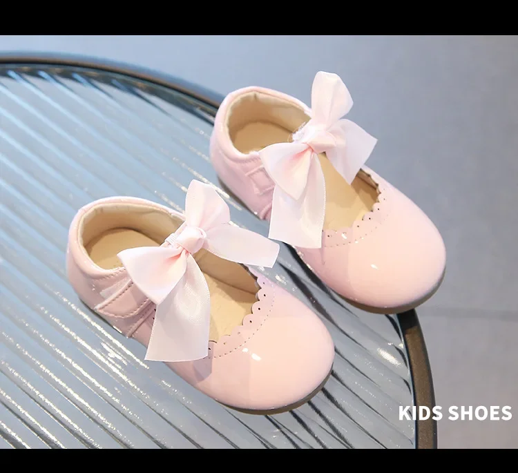 Mädchen-Prinzessinnenschuhe mit Schleife, flache Schuhe für Babys, Kleinkinder und Kinder, für Party, Tanz, Schule, mit Band, Frühling und Herbst, neue Mode, rutschfest, weich – Detail 6
