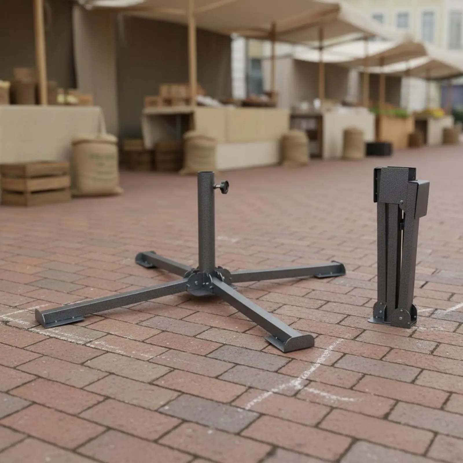 Four-Leg Sunshade Base Stable Cross Base Umbrella Holder Folding Umbrella Stand Robust Duty Outdoor Accessory Adjustable Fit