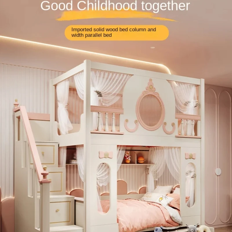 

Multi Functional Slide with High Guardrail, Upper and Lower Children's Beds, Upper and Lower Bunks, Mother Bed Twin Bed