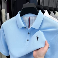 Camisa polo bordada de marca 100% algodón de gama alta camiseta de manga corta con solapa para hombre moda de verano 2025 camisa Paul ropa para hombre