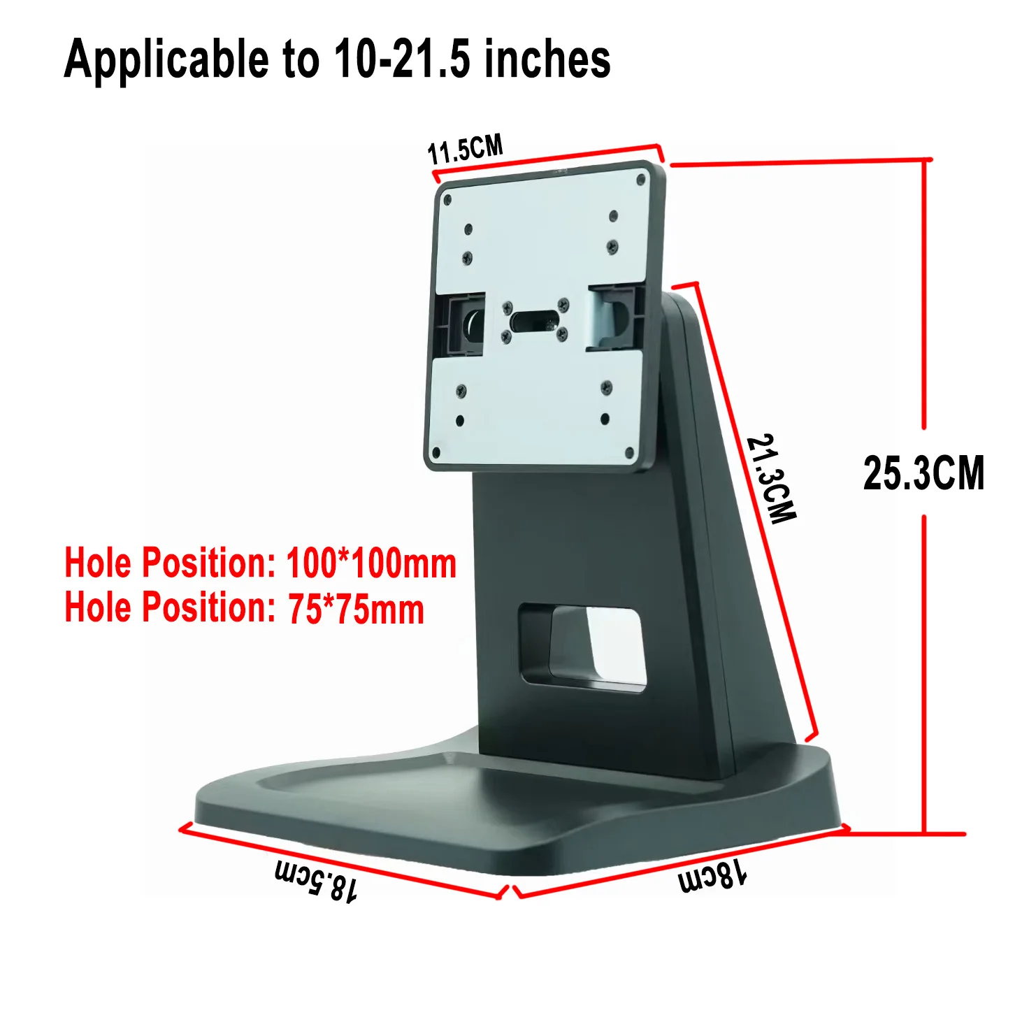 Super Stable Desktop Stand 75/100mm VESA Holes Support 10-22 Inch Tablet Screen Angle Adjustable Landscape Screen Bracket