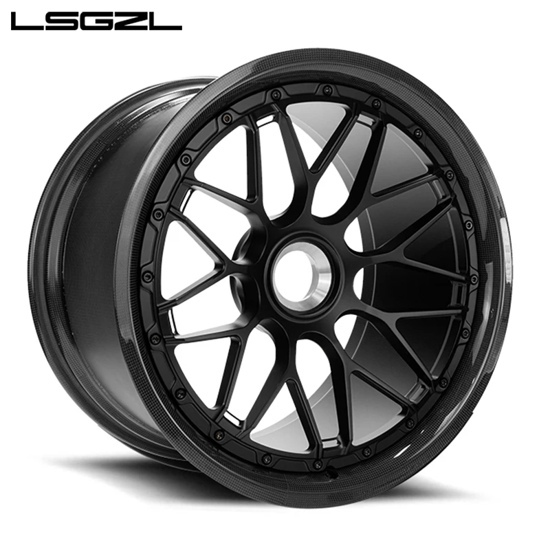 LSGZL Factory Wholesale New 18-21 Inch Monoblock Carbon Fibre Wheel Hub Forged 40mm & 25mm Passenger Car Tires with 30mm Et