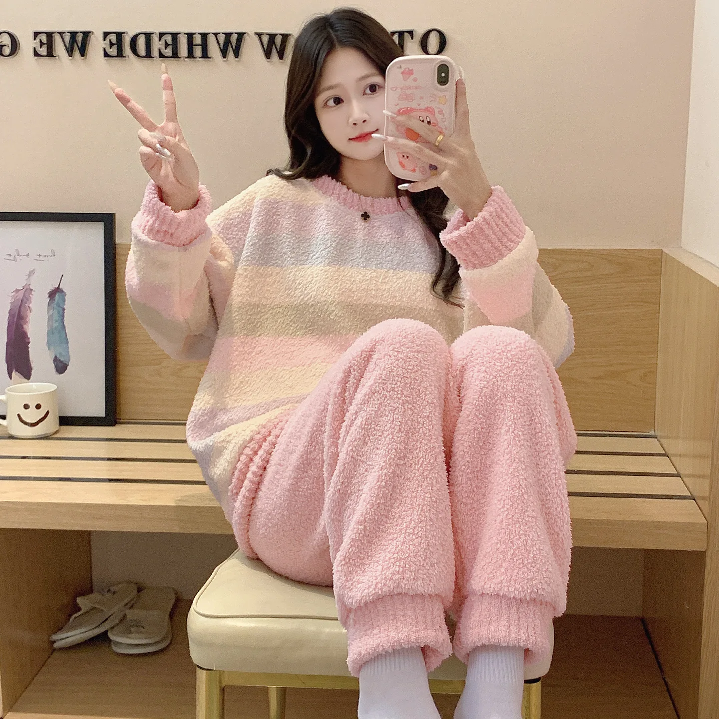 

Pjs Set Cute Style Women's Pajama Set Women's Warm Winter Pajamas Fashionable Home Clothes, Pajamas Cute and Soft Pajama Set