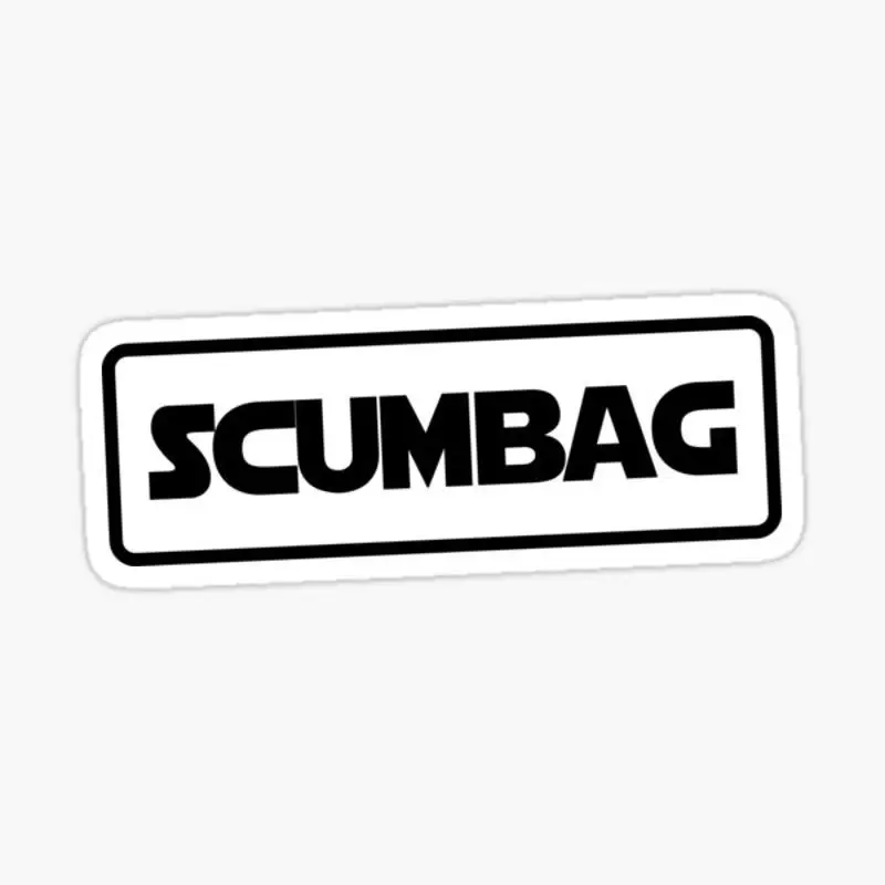 Scumbag - Funny Cool Offensive Biker Motorcycle Helmet Or Car Bumper Sticker for Laptop Decor Bedroom  Cute toon Art