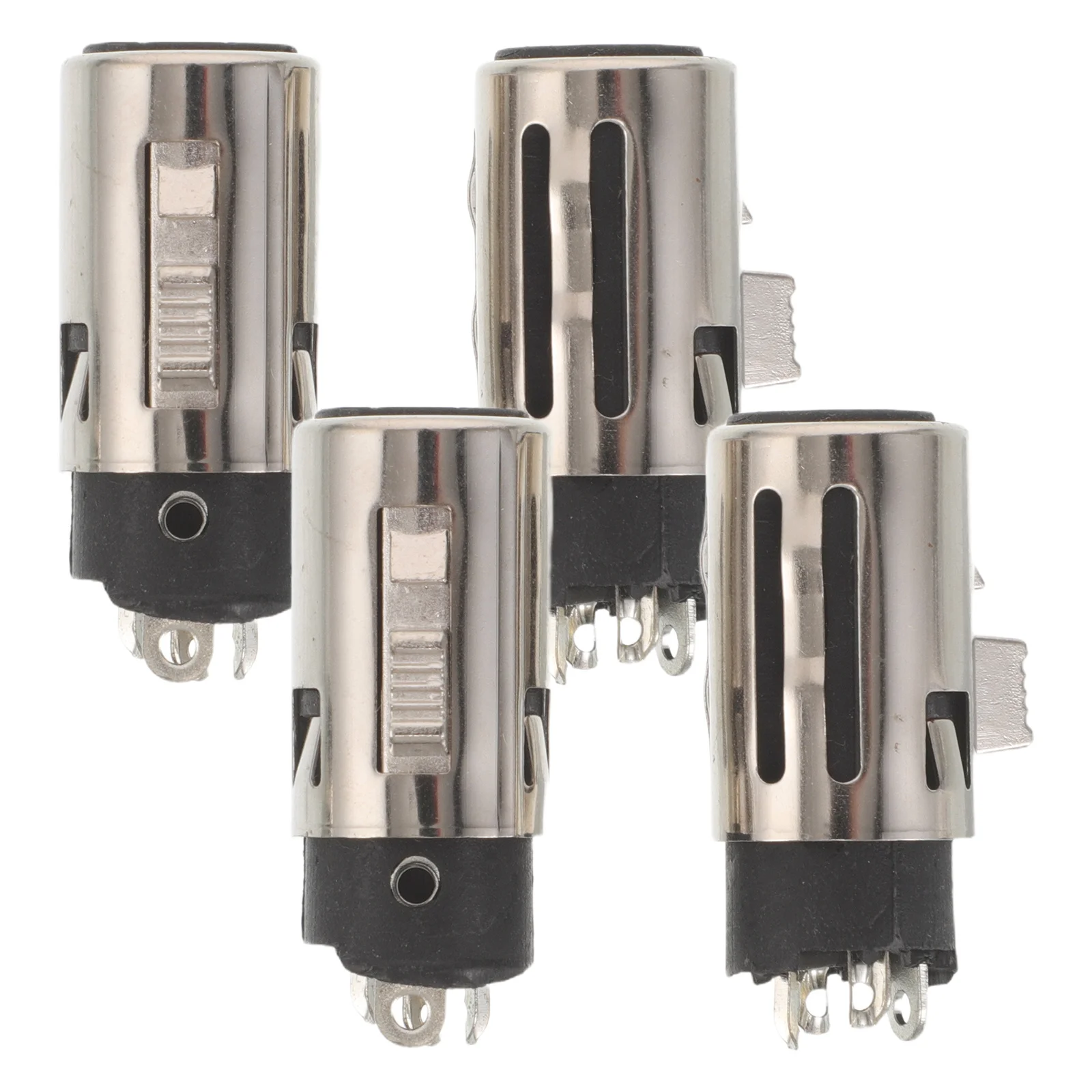 

4Pcs Microphone Connector Adapter Metal Shell 3 Pin Xlr Female Mic Audio Plug Connector High Conductivity for Studio Stage