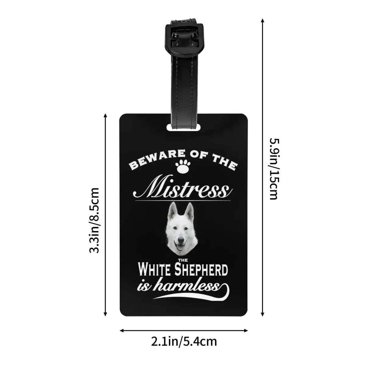 الأبيض الراعي الألماني التي شيرت الأبيض الراعي الألماني الكلب قميص المحملة علامات الأمتعة الأمتعة الصعود علامة التسمية حامل معرف اسم العنوان #4