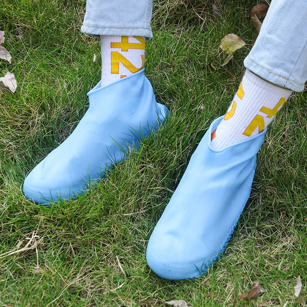 

2 Pairs Waterproof Shoe Covers Anti-skid Overshoes Non-slip Silicone Case Long Life Outdoor Beach Camping Travel Plane