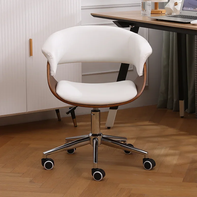 Simple Sedentary Swivel Chairs Lift Small Home Computer Chair Home Comfort Solid Wood Small Study Chair