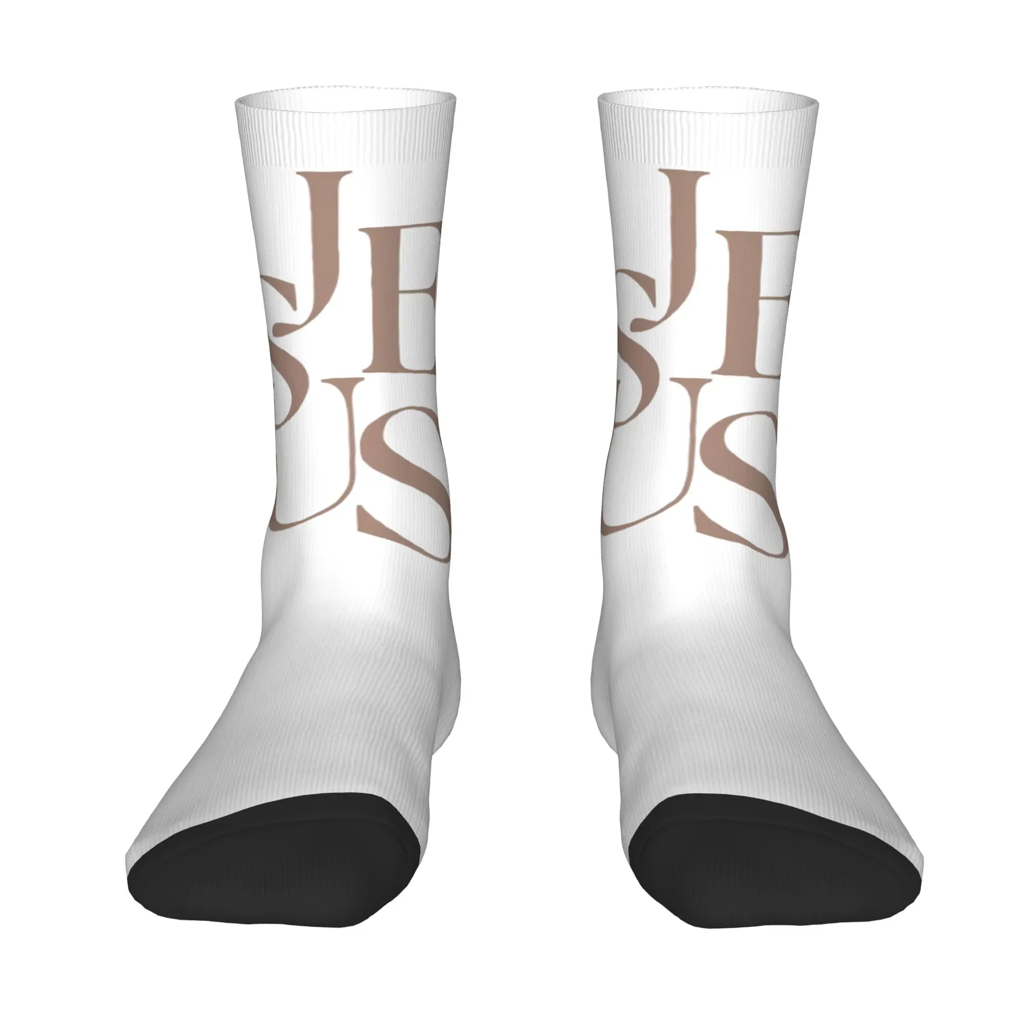 Custom Fun Men's Jesus Dress Socks Unisex Warm Breathbale 3D Printing  Crew Socks
