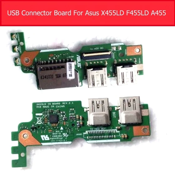 

Оригинальный USB-разъем для ASUS X455LD F455L A455, разъем для карты памяти SD, разъем для планшета, аксессуары, запчасти