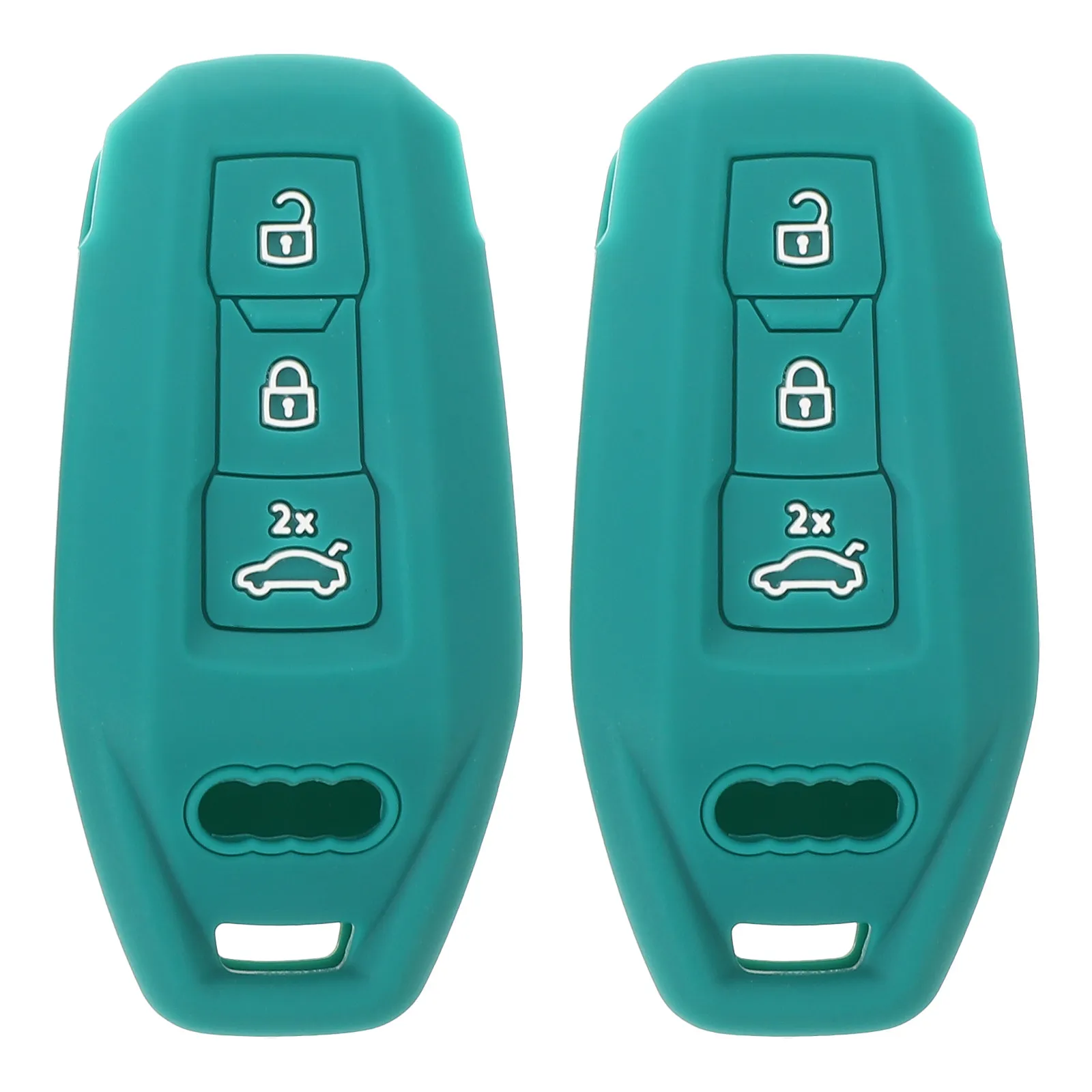 2Pcs Car Key Protective Cover Silicone Shell 3 Button Car Remote Key Fob Case Scratch Resistant Holder Compatible Green