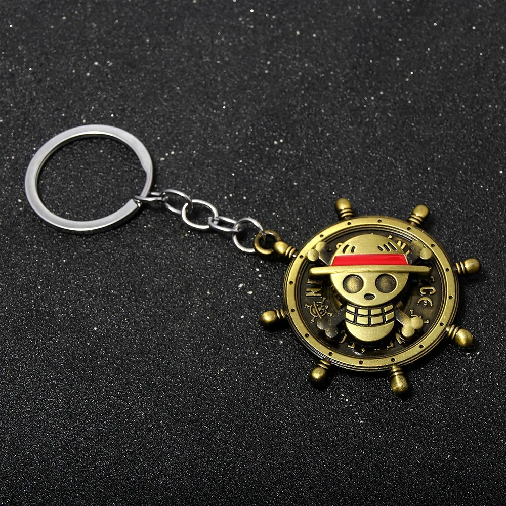 Chaveiro Rotativo de Caveira do Luffy de One Piece |   Chaveiro de Metal com Bússola Vintage |   Presente para Fãs de Anime para Chaves de Carro