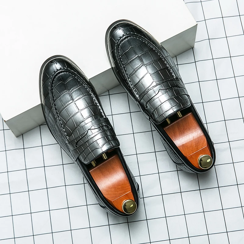 

Large Size Summer Business Leisure Loafers Exquisite Stone Pattern High-end Breathable Comfortable Fashionable Formal Wear