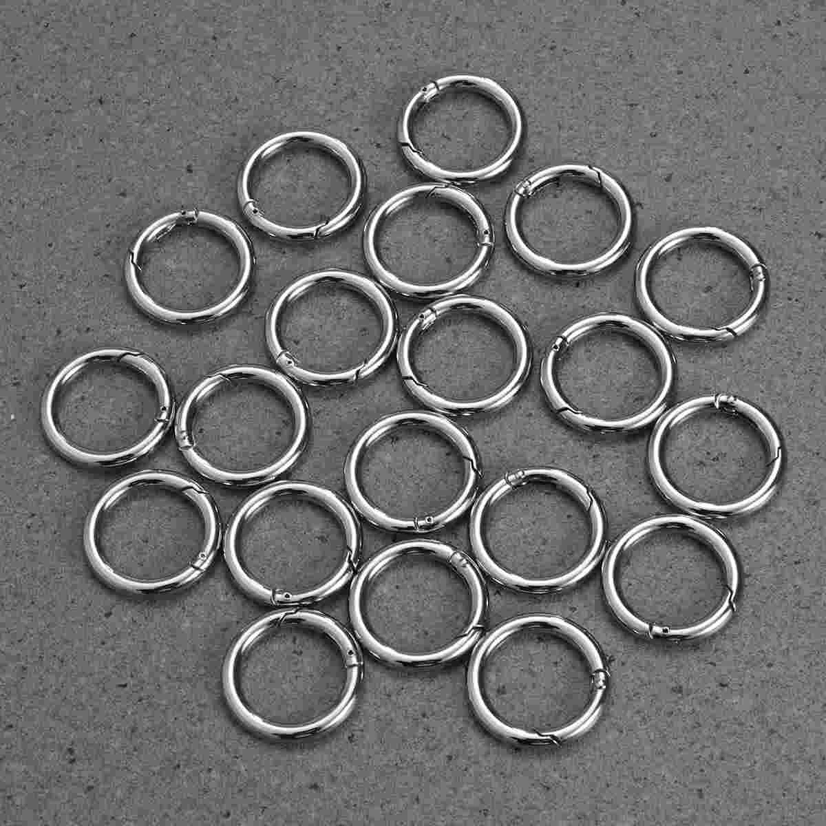 20 Pcs Zinc Alloy Open Jump Rings Split Key Ring Polished Plated Spring Rings Jewelry Making Findings 40x28MM (Silver)
