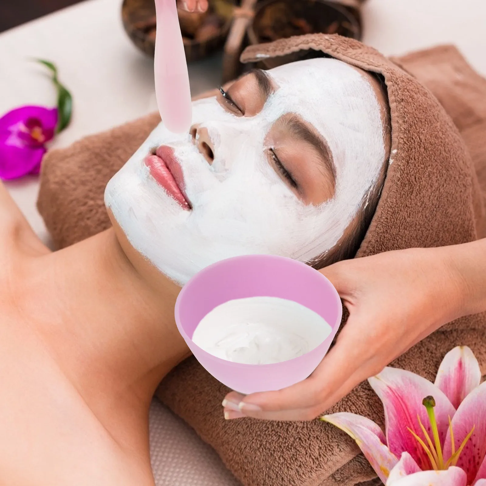 

Набор из 5 силиконовых мисок для смешивания масок премиум-класса: миска, палочка для перемешивания, легко моется, портативный, для самостоятельного приготовления масок для лица, для женщин и девушек